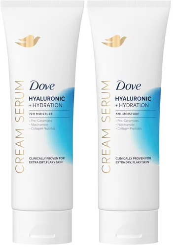 Vista 12 de Dove Suero en Crema Hialurónico + Hidratación para Piel Extra Seca y Escamosa, con Pro-Cerámidas, Niacinamida y Péptidos de Colágeno, Loción, 8 oz