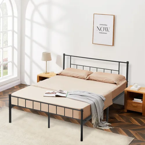 Vista 14 de PayLessHere Base de cama de metal plegable con plataforma de metal con soporte de hasta 1000 libras de listones de acero, soporte sin ruido, marco