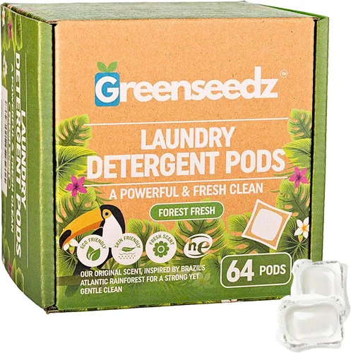 Vista 7 de Greenseedz - Cápsulas de detergente para ropa, 32 unidades, aroma fresco, ecológico, biodegradable, compatible con él, potente eliminación