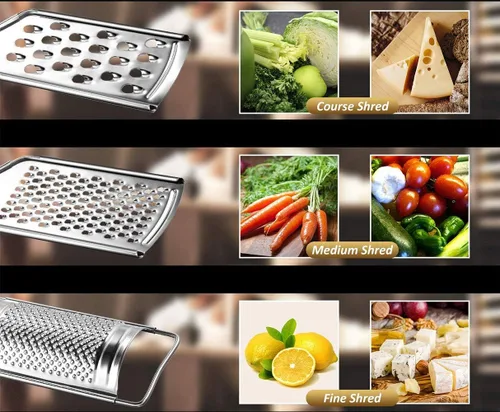 Vista 7 de Rallador de queso de mano, rallador de queso de acero inoxidable, ralladores de limón, pelador de verduras de cocina, rallador de alimentos