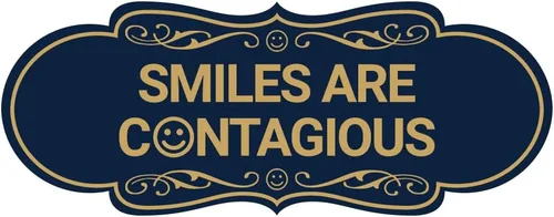 Vista 17 de Designer Smiles Are Contagious - Letrero (Negro) - Mediano