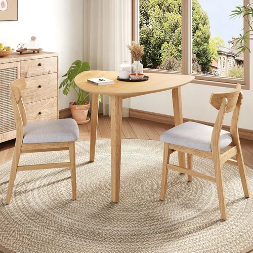 Vista 10 de P PURLOVE - Juego de mesa moderna de 3 piezas, mesa triangular de madera