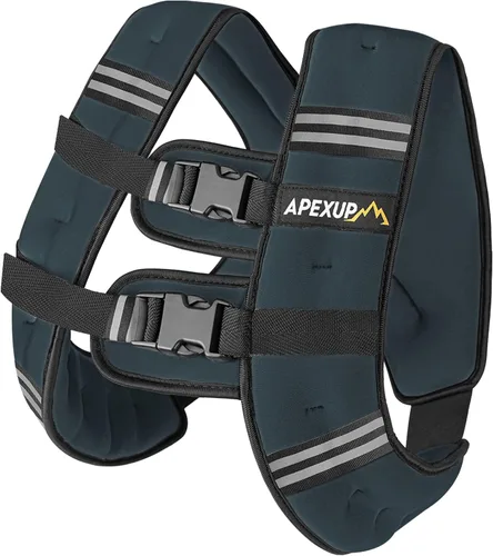Vista 15 de APEXUP - Chaleco con peso de 5, 10, 15, 20, 25 y 30 libras para hombre y mujer, con rayas reflectantes, equipo para entrenamiento de fuerza y correr