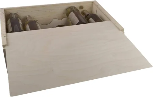 Vista 3 de Caja de vino de doce botellas con tapa deslizante