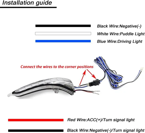 Vista 5 de Luz de marcador de espejo lateral LED para Infiniti Q50 Q60 Q70 QX50 QX60 Lámparas indicadoras DRL señal de giro dinámico espejo mejorado LED