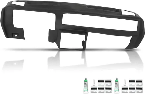 Vista 23 de PIT66 Cubierta de bisel de tablero TPE negra compatible con Buick Apollo/Olds Omega 1972-1974 Compatible con Chevy Chevy II/Chevy Nova 1969-1974