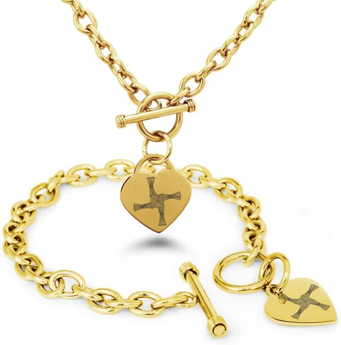 Vista 53 de Pulsera y Collar con Dijes de Símbolos de Corazón de Acero Inoxidable Solo pulsera de plata