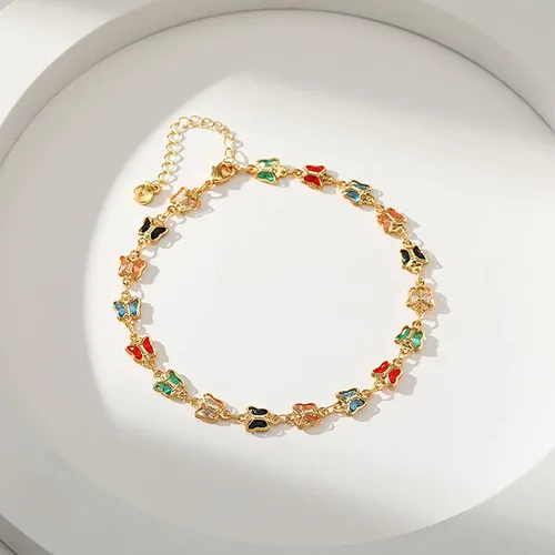 Vista 6 de Tobillera para mujer, chapada en oro de 18 quilates, tobillera con dije de oro, impermeable, para verano, playa, cadena de pie, joyería para regalos