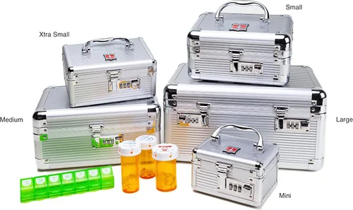 Vista 6 de MEDICINE RX SAFE Estuche de transporte de medicamentos - Mini_Silver Plateado