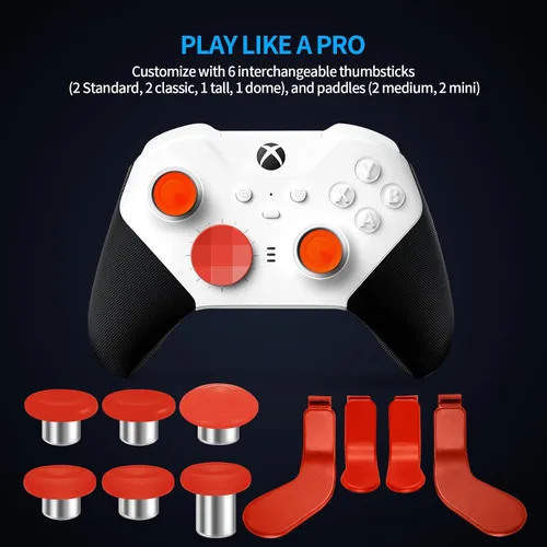 Vista 3 de Accesorios para Xbox Elite Controller Series 2 - 13 en 1 Palas de repuesto Palancas de pulgar Palillos analógicos Piezas de joystick Kit