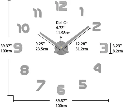 Vista 3 de VANGOLD Relojes de pared grandes para decoración de sala de estar, relojes de pared decorativos que funcionan con pilas (decoración de pared negra)