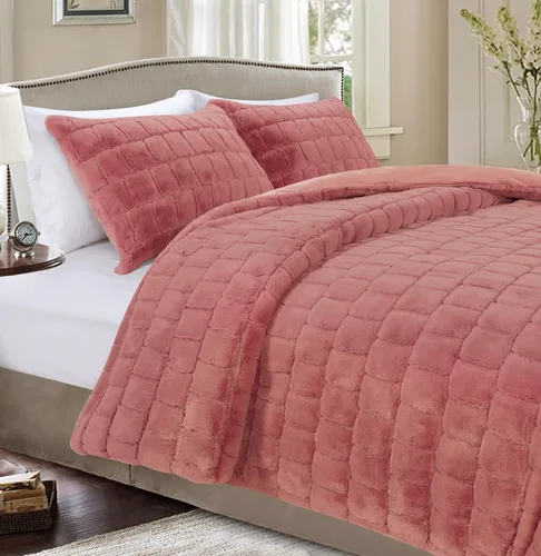 Vista 13 de Elegant Comfort Lujoso juego de edredón de piel sintética esponjosa de 3 piezas – Alternativa de plumón cálida para todas las estaciones – Ultra