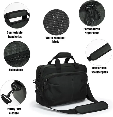 Vista 3 de VEAGIA Bolsa de mensajero Bolso para portátil Maletín Sistema Molle Estilo táctico Correa de hombro desmontable Bolsas de hombro