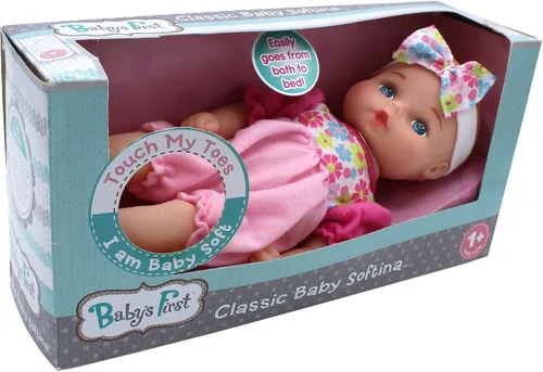 Vista 11 de Muñeca Goldberger Doll Baby's First de 11" Bebé Clásico Afroamericano Softina para la Hora del Baño con Piel que Se Siente Tan Real