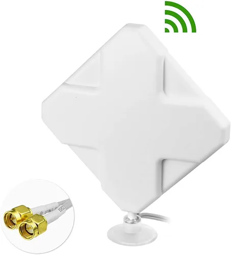 Vista 2 de Bingfu Antena 4G LTE de alta ganancia 35dBi Panel MIMO SMA Male TS9 Antena compatible con 4G LTE Wireless CPE Router Mobile Hotspot MiFi Módem
