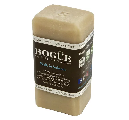 Vista 4 de Jabón de leche de cabra de lujo hecho a mano - N.5 walk in Solitude - Sin perfume con coco orgánico, jojoba y manteca de cacao