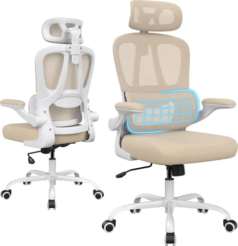 Vista 8 de Farini Silla de oficina, silla de escritorio de malla con respaldo Negro