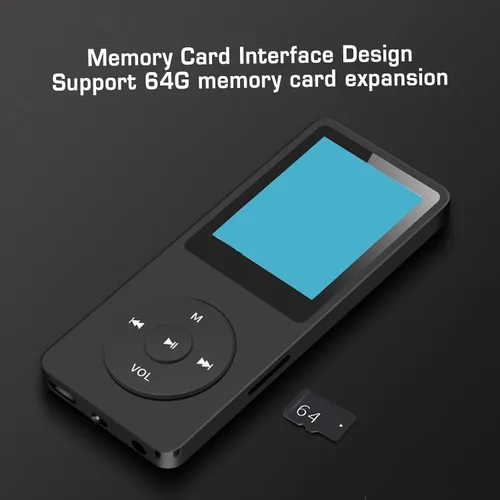 Vista 4 de Joyzan Reproductor de MP3, música portátil MP4 construido 8 GB con auriculares, altavoz, reproducción de video, radio FM, grabadora de voz, lector
