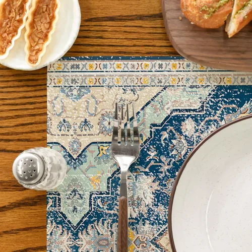 Vista 7 de Artoid Mode Juego de 4 manteles individuales estilo boho de plata, 30x46 cm rústicos de estilo granja para decoración mágica de mesa de otoño