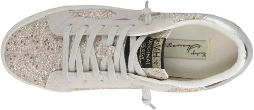 Vista 4 de VINTAGE HAVANA Mujeres Palmer 1 Metálico Glitter Lace Up Zapatillas Zapatos Casual - Plata