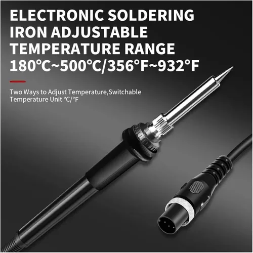 Vista 5 de Soldering Station, 2-in-1 Dual LED Display SMD Rework Station, Hot Air Gun Soldering Iron Kit for PCB Repair