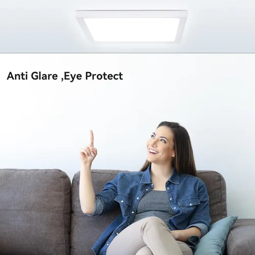 Vista 8 de 2Pack Lámpara de techo empotrada de 12 pulgadas 28W LED, lámpara de techo cuadrada de 3200LM 6000K blanca delgada de panel plano, lámpara de techo
