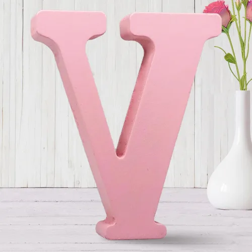 Vista 25 de AOCEAN Letras de madera rosa de 8 pulgadas, letras de madera sin terminar para decoración de pared, letras decorativas de pie, tablero
