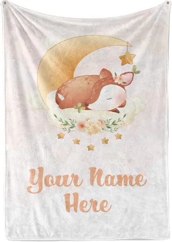 Vista 11 de Mantas de bebé personalizadas con nombre Manta de oso personalizada para bebés niñas y niños Manta unisex de forro polar suave y cálida Minky