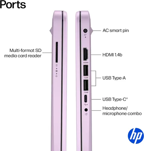 Vista 8 de HP Computadora portátil ultra ligera de 14 pulgadas 2026 Premium, MS Office, Copilot AI, CPU Intel de 4 núcleos, RAM DDR5 de 4 GB, almacenamiento