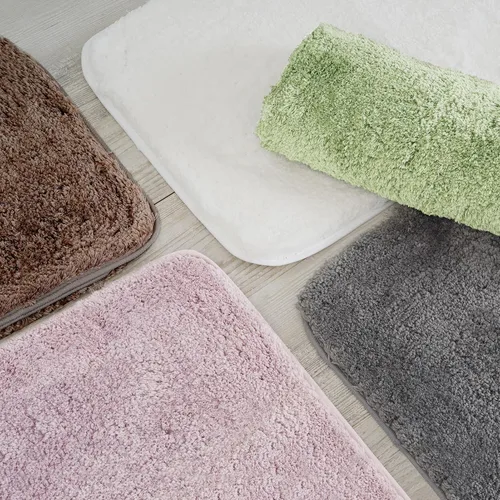 Vista 7 de ROSMARUS Alfombra de baño lanuda antideslizante de 17 x 24 pulgadas, tapete absorbente de agua, tapete de ducha suave para suelo y bañera, tapete