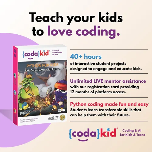 Vista 6 de Python for Kids, Award-Winning STEM Courses, Coding for Kids, Ages 10+ with Online Mentoring Assistance, Learn Computer Programming and Code Amazing