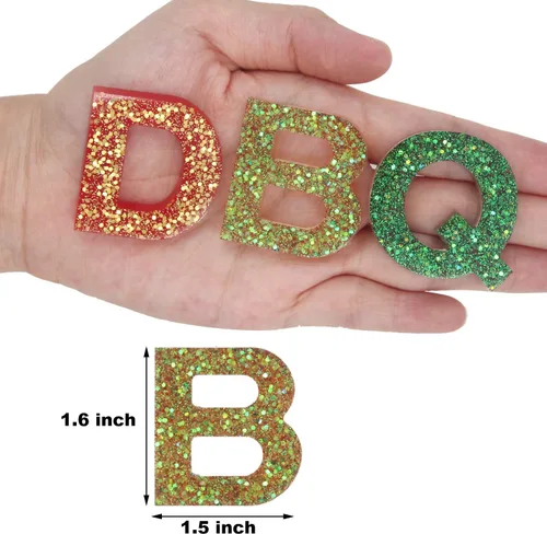 Vista 4 de EuTengHao Juego de 272 moldes de resina de silicona con letras y números, moldes de epoxi, llaveros de resina para joyería con llavero, anillos