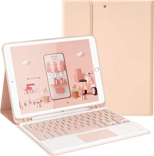 Vista 15 de Funda de teclado LAMA para iPad de 10.2 pulgadas, estuche inalámbrico con teclado con soporte para lápices para iPad de 10.2 y 10.5 pulgadas