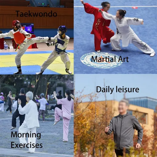 Vista 7 de Zapatos de artes marciales para hombre, zapatos de taekwondo ligeros de cuero para Kung Fu Taichi para ejercicios diarios de entrenamiento