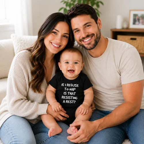 Vista 3 de CBTwear If I Refuse to Nap Is That Resisting Funny Baby Bodysuit Negro