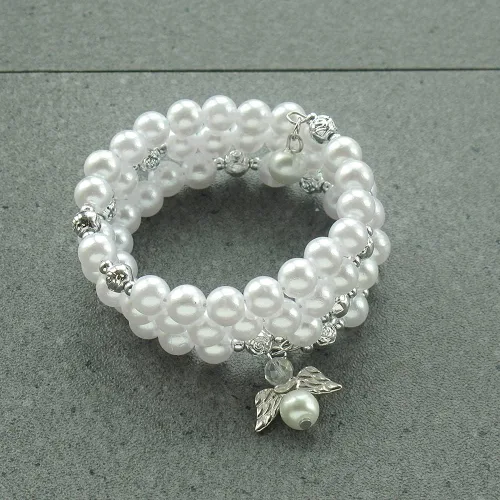 Vista 8 de WE Bautismo favor 12PC Rosario Wrap Angel Pulsera Recuerdos de Bautizo Bautizo Regalo para Invitados Blanco Perla - Recuerdos de Bautizo - Recuerdos