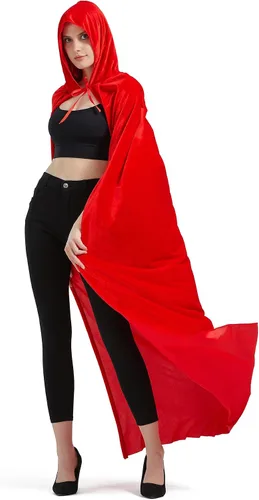 Vista 3 de Capa con capucha unisex con capucha para hombres y mujeres, capa de bruja de vampiro, disfraz de Halloween y Navidad