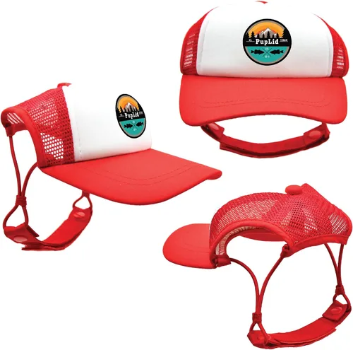 Vista 7 de Sunset Collection, sombreros de camionero de PupLid para perros (XXS) Protección solar elegante de alta calidad para el perro moderno, ajustable