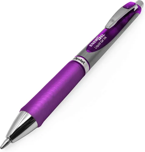 Vista 2 de Energel BL80 - Bolígrafo retráctil de gel líquido de 1.0 mm - Violeta - Paquete de 5