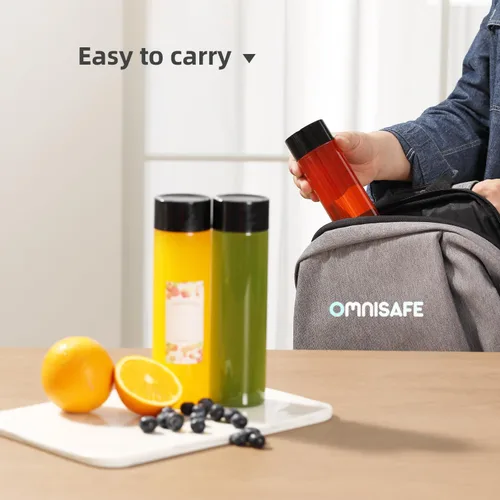 Vista 7 de 21 botellas redondas de plástico para jugo de 16 onzas con tapas, botellas transparentes vacías reutilizables con tapa a prueba de fugas