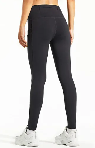 Vista 2 de Libin Leggings con forro polar para mujer, resistentes al agua, cálidos, para correr, con aislamiento térmico y bolsillos