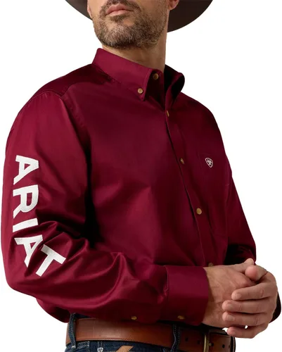 Vista 98 de Ariat Camisa de sarga con logotipo del equipo para hombre