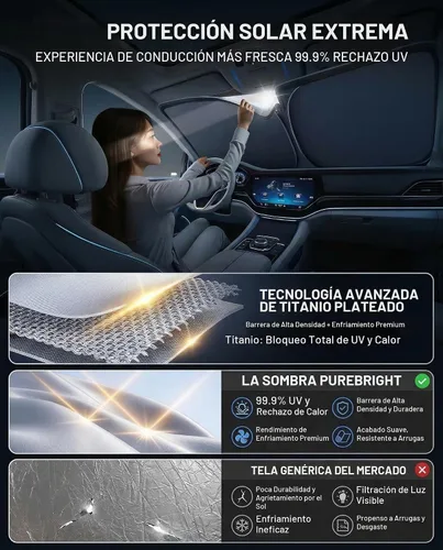 Vista 2 de Parasol para parabrisas delantero, protector de visera, accesorios para automóvil