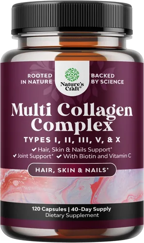 Vista 10 de Natures Craft Proteína en polvo multicolágeno para mujeres y hombres, péptidos de colágeno hidrolizados Keto, 45 porciones, vitaminas