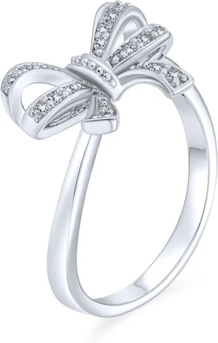 Vista 2 de Romántica fiesta de fiesta nupcial estilo victoriano vintage zirconia cúbica pavimenta CZ moda cinta arco anillo para mujeres para baile de fin