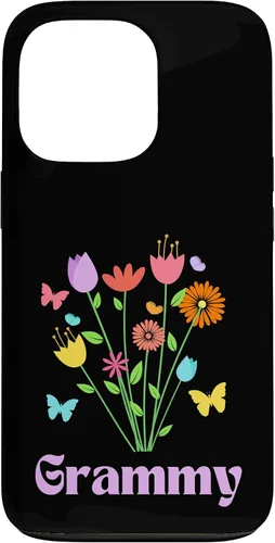 Vista 10 de iPhone 12/12 Pro Grammy Grandma Spring Flowers Pretty Tulips Butterfly Pink Case