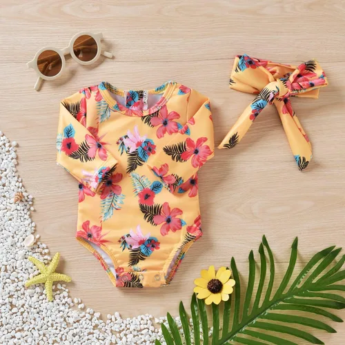 Vista 2 de Aalizzwell Bañador de manga larga de una pieza para bebé niña