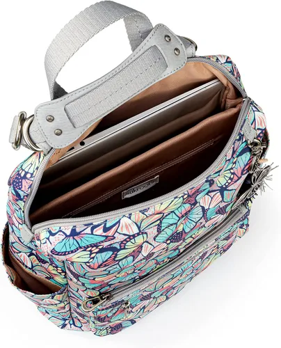 Vista 3 de Sakroots Loyola - Mochila para mujer de sarga ecológica, correa cruzada ajustable, bolsa multifuncional con compartimento para portátil, bolso