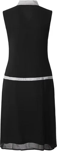 Vista 4 de VIJIV Vestido midi con solapa de los años 20 para mujer cuello en V lazo gris rugido de los años 20 gran vestido Gatsby