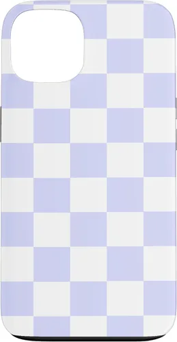 Vista 7 de Funda blanca moderna con patrón de cuadros para iPhone 16 lavanda y morado